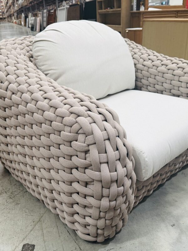 Large Light Grey Rope Outdoor 1 Seater