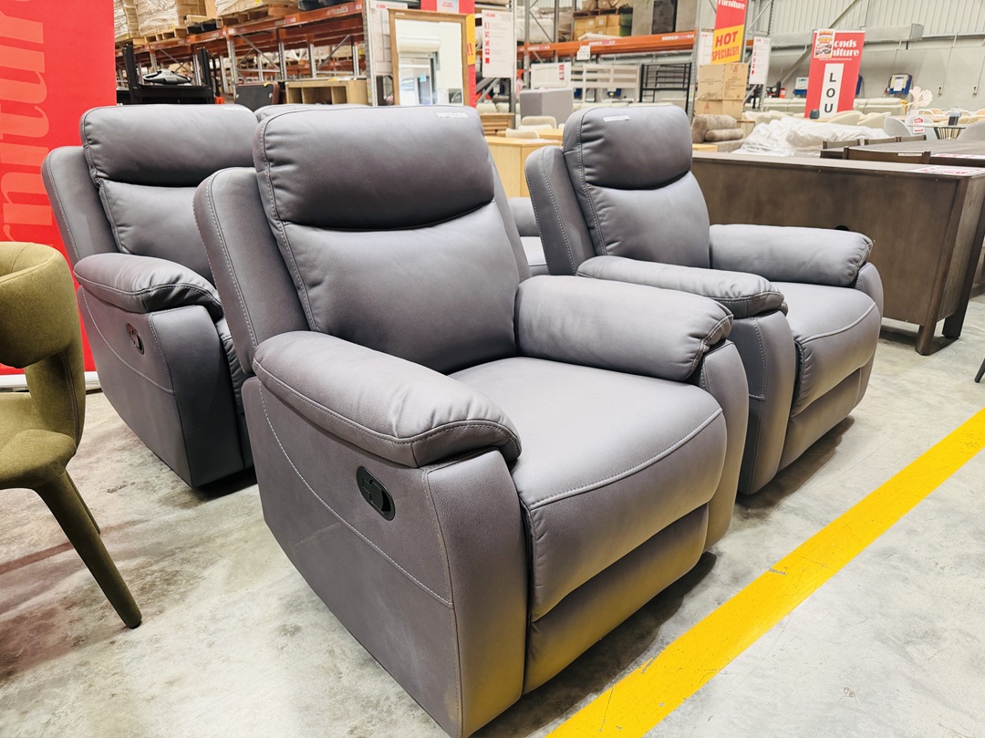 Midnight Blue Fabric 3pc Manual Recliner Setting 3