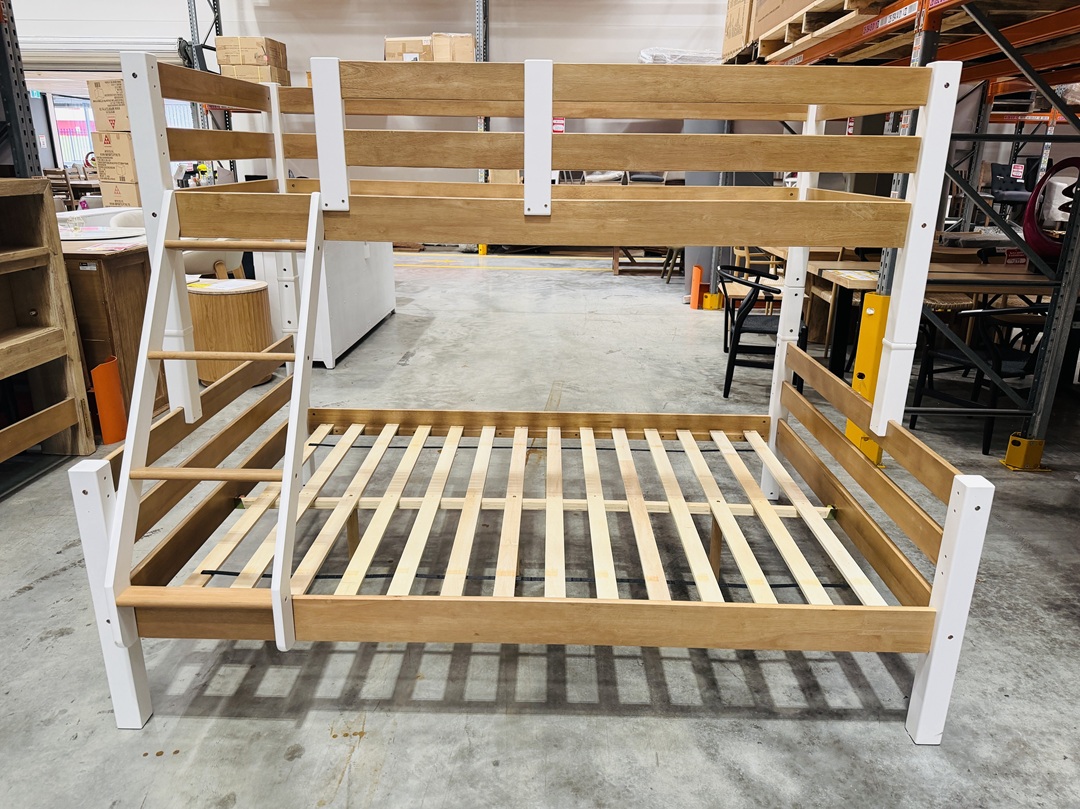 Natural Timber Single Over Double Bunk Bed 3