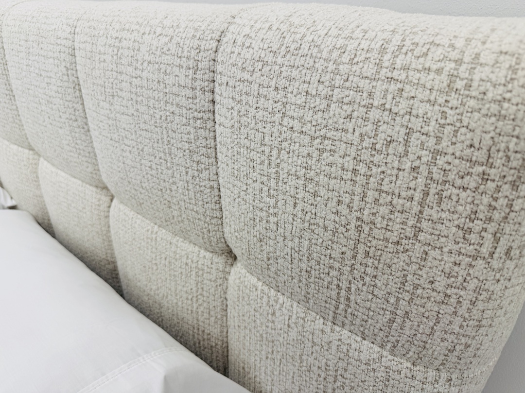 Oatmeal Fabric Queen Bed 4