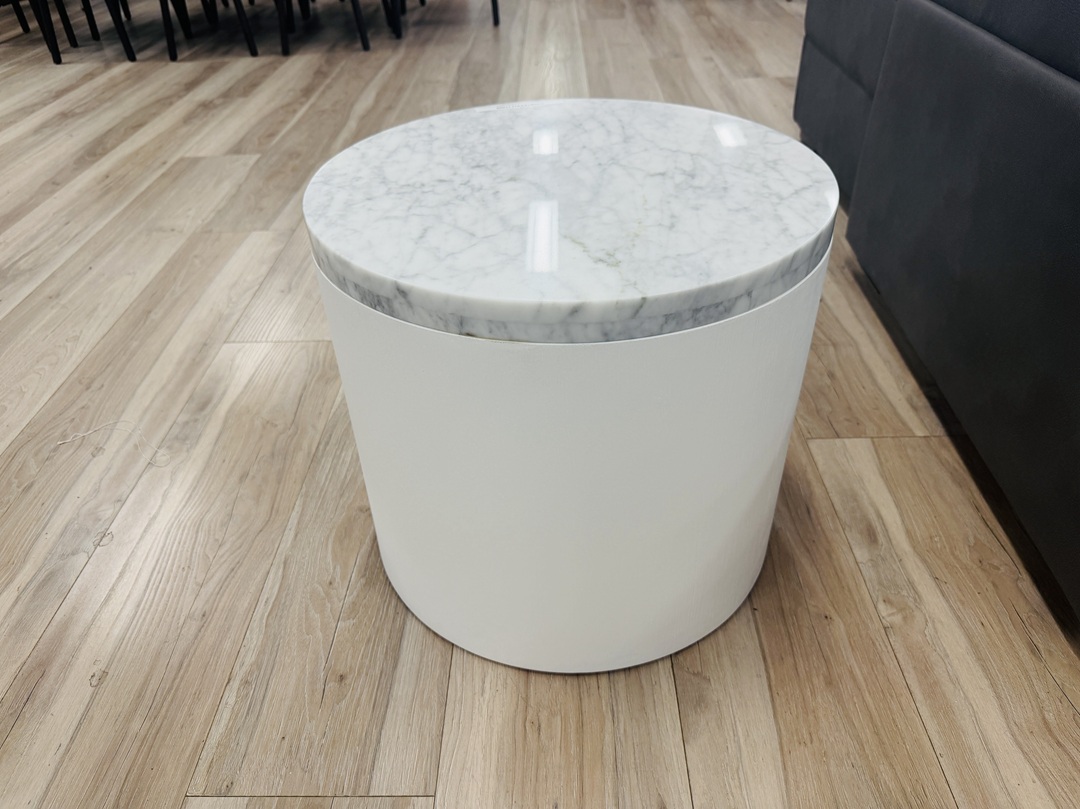 Premium Marble Top Round White Side Table 2