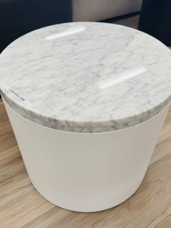 Premium Marble Top Round White Side Table