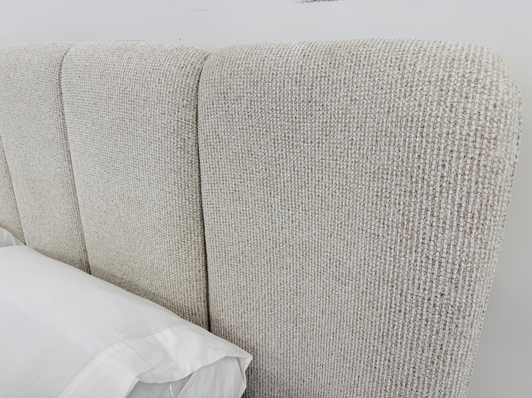 Wheat Fabric Queen Bed 4