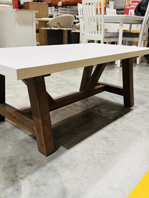 White Cement Top Outdoor Coffee Table