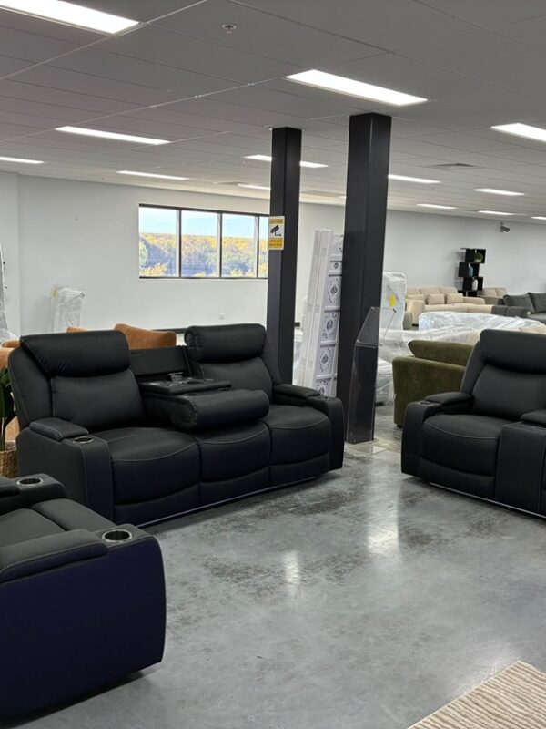 3+2+1 Electric Recliner Cinema – Black