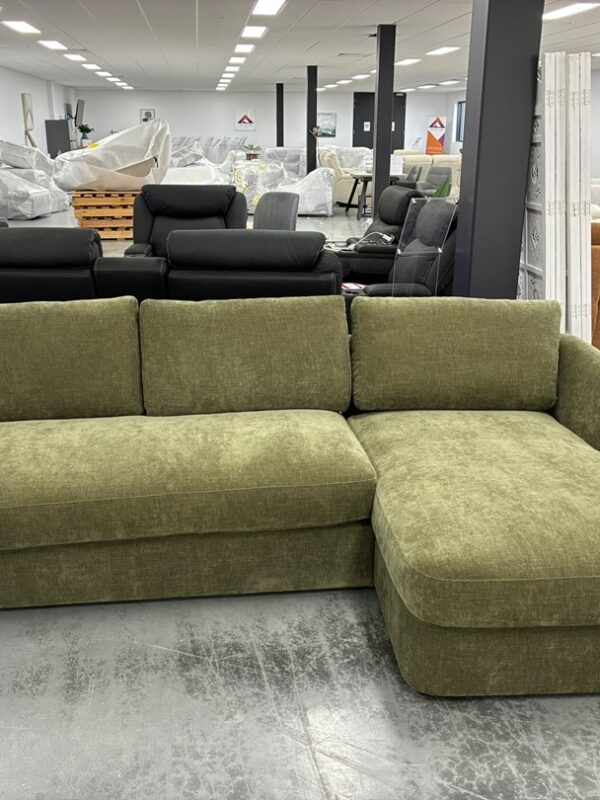 Belle 2 Seater Sofa with RHF Chaise – Green